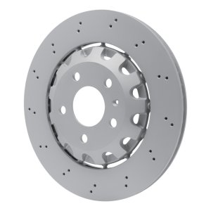 Audi RS5 Sportback Brake Rotor (1) - Rear - R1 Concepts - Drilled Carbon Alloy GeoMET - `18-`25